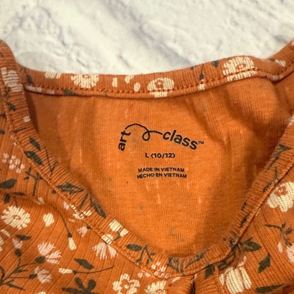 Floral Orange Short Sleeve Dress - Picture 4 of 5